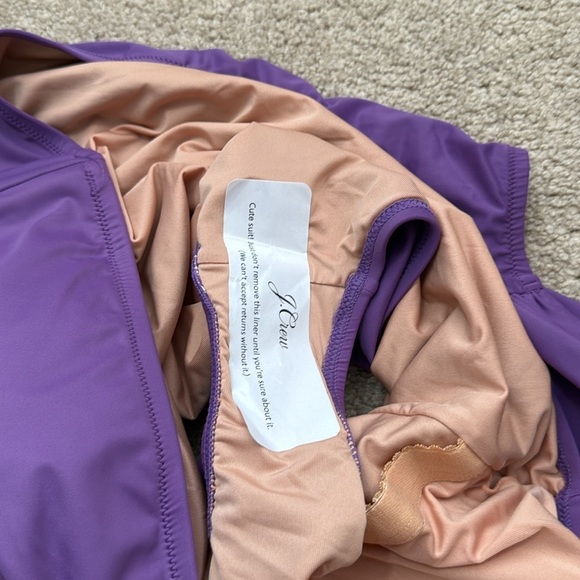 NWT J. Crew Asymmetrical Bow Purple One Shoulder One Piece Swimsuit Size 22 - Picture 10 of 10